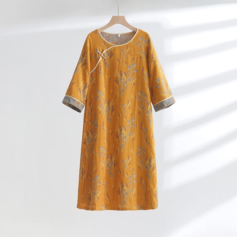 Tulip Woven Frog Button Cotton Nightdress