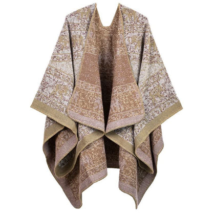Jacquard Elephant Knitted Acrylic Shawl Wrap