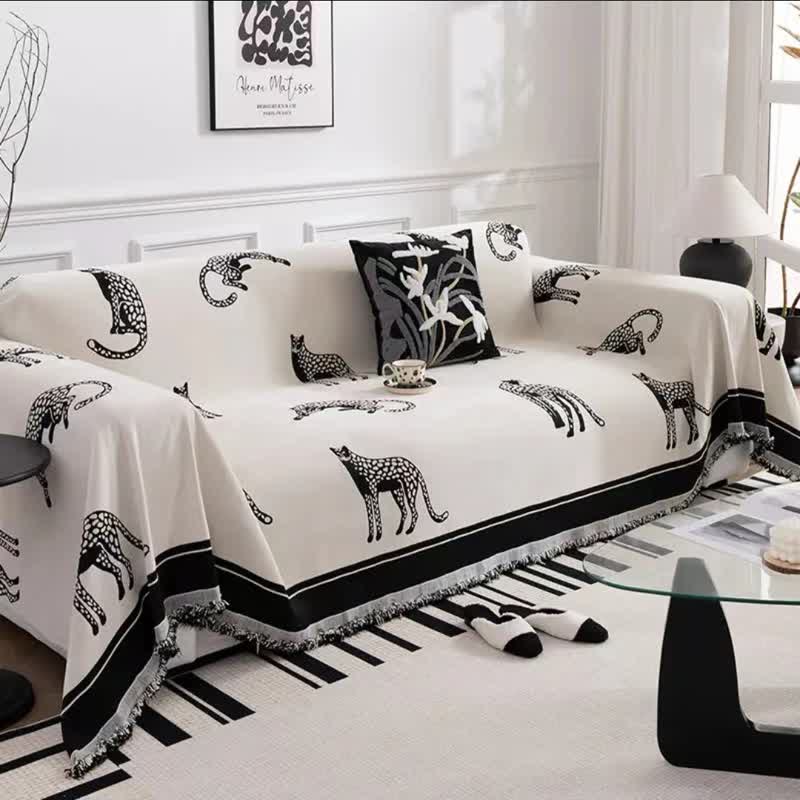 Luxurious Style Leopard Print Couch Protector