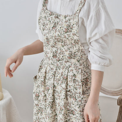 Floral Style Pure Cotton Waterproof Apron