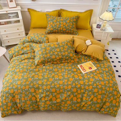 Ginger Yellow Flower Rustic Bedding Collection