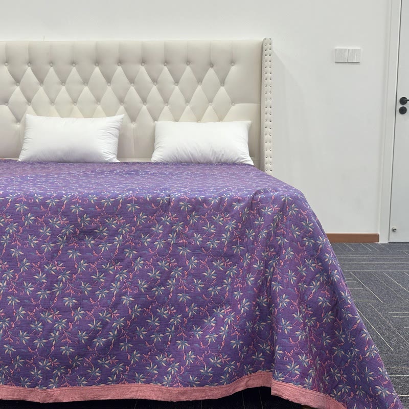 Organic Pure Cotton Reversible Floral Quilt