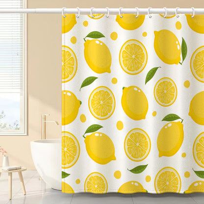 Cute Rural Lemon Waterproof Decorative Curtain