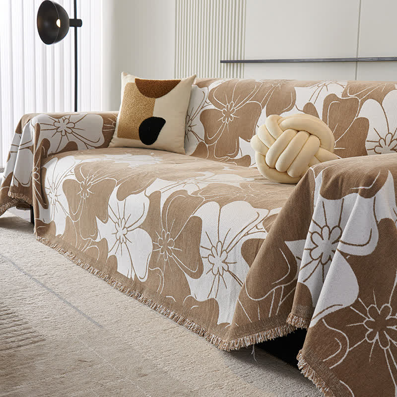 Chenille Rustic Floral Soft Sofa Protector