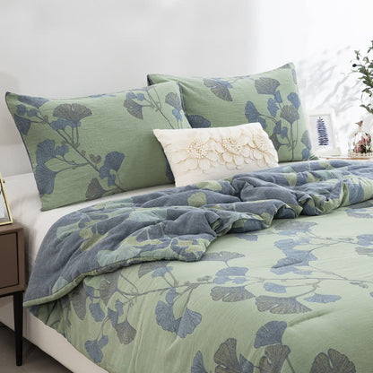 Rustic Ginkgo Leaf Cotton Gauze Bedding