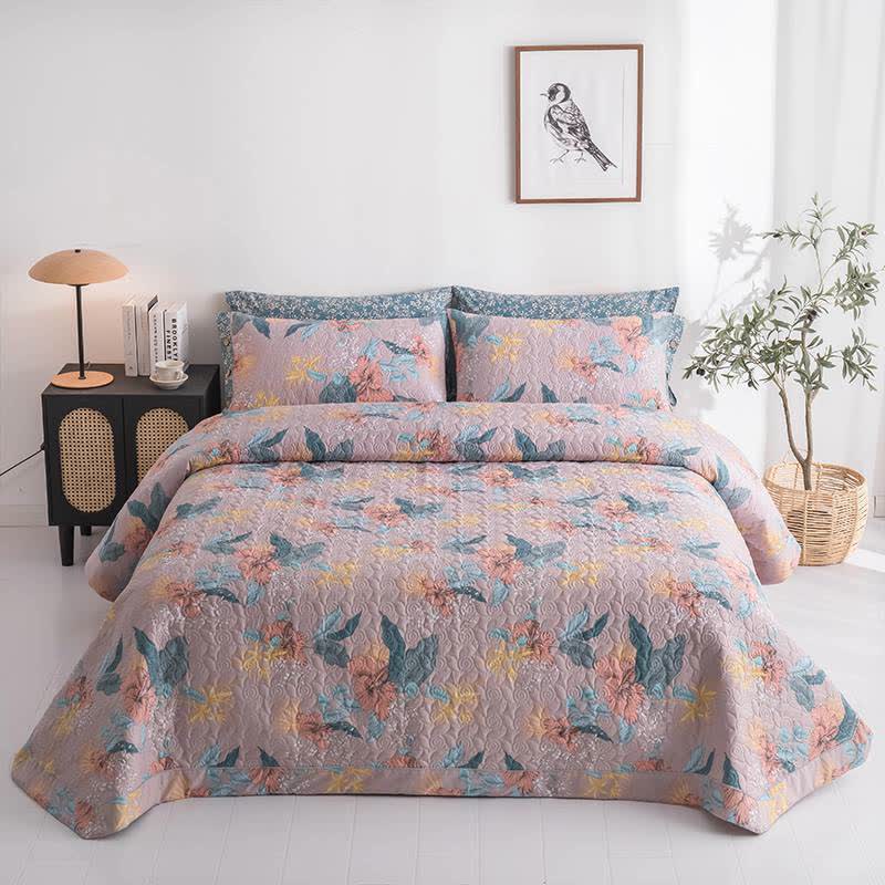 Elegant Flower Pure Cotton Quilted Bedding