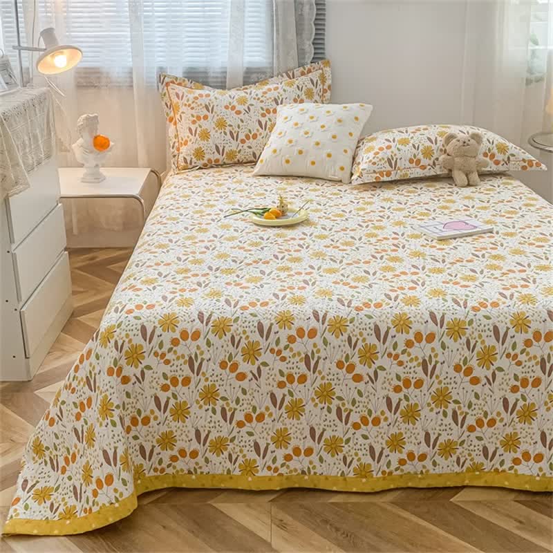 Blooming Flower Pure Cotton Lightweight Coverlet