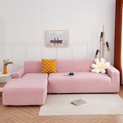 Ownkoti Pure Color Seersucker Stretchable Sofa Cover