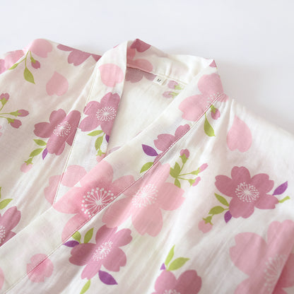 Cherry Blossom Cotton Gauze Pajama Set
