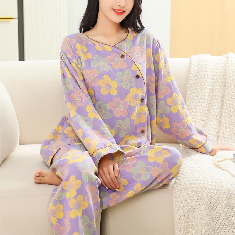 Plus Size Floral Pure Cotton Pajama