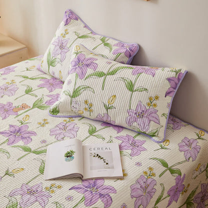 Quilted Pure Cotton Rural Lily Bedding