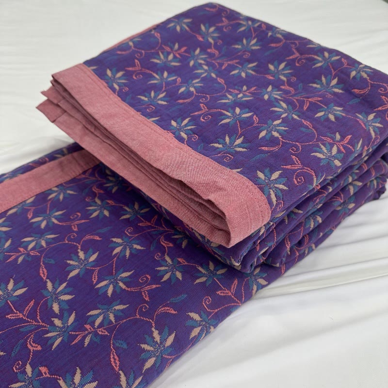 Organic Pure Cotton Reversible Floral Quilt