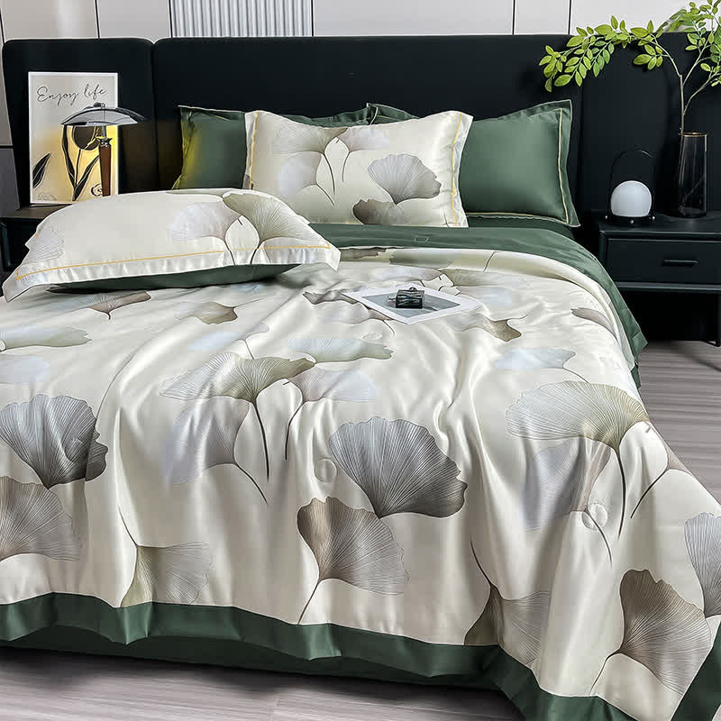 Elegant Ginkgo Leaf Summer Breathable Quilt