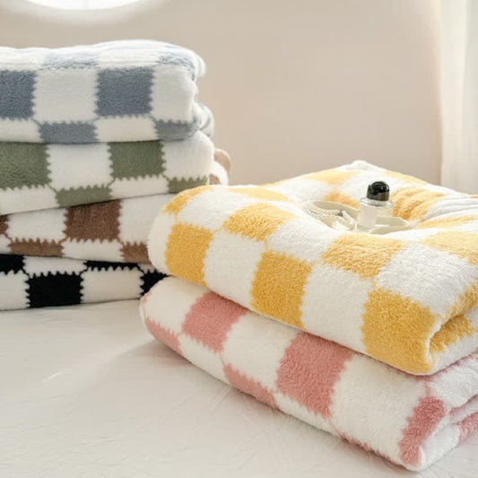 Modern Plaid Soft Flannel Throw Blanket
