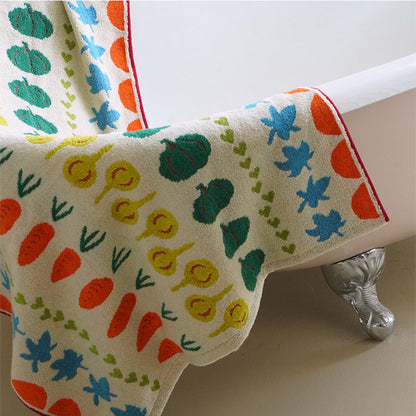 Colorful Vegetable Pattern Breathable Cotton Towel