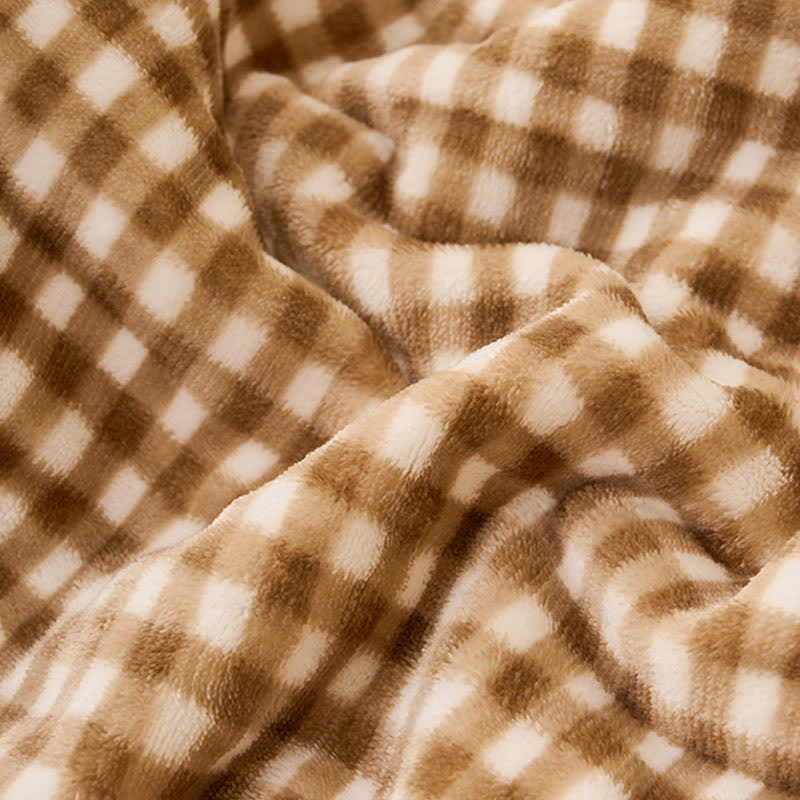 Grid Warm Fluffy Sherpa Fleece Blanket
