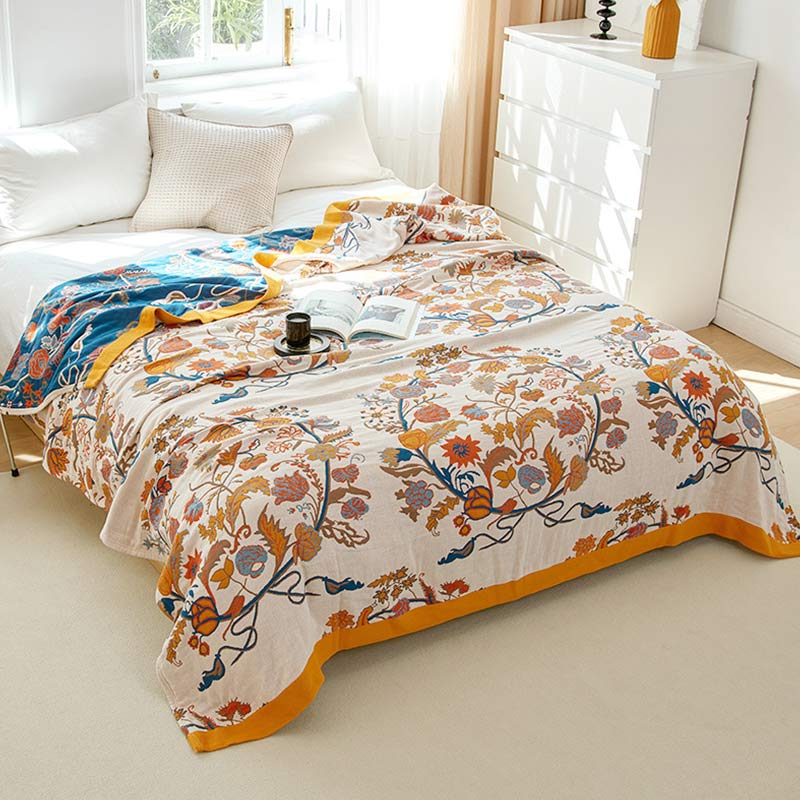 Ownkoti Blooming Flower Pattern Cotton Reversible Quilt – ownkoti
