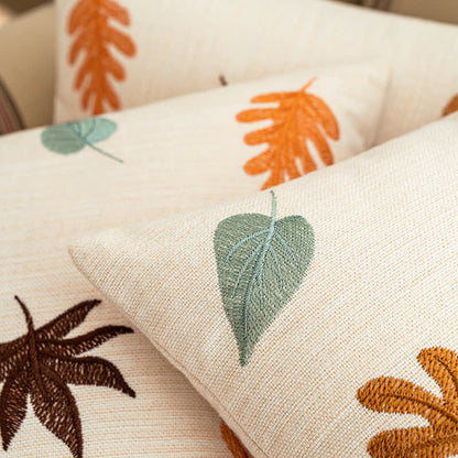 Pumpkin & Leaf Print Embroidered Pillowcase Pillowcases Ownkoti 4
