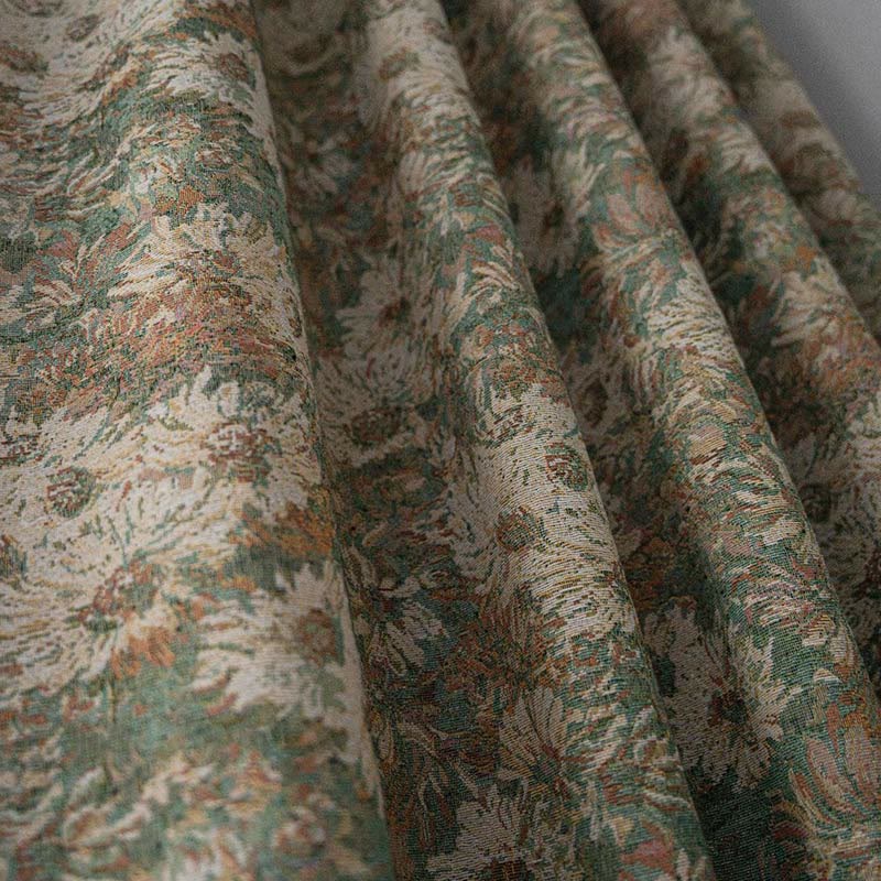 Ownkoti Vintage Floral Tassel Light Filtering Curtain
