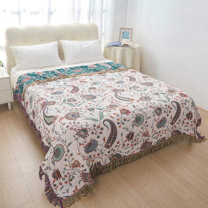 Pastoral Cotton Gauze Reversible Sofa Blanket