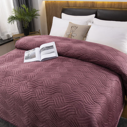 Luxurious Wave Print Warm Velvet Blanket