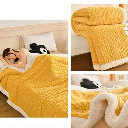 Argyle Pattern Thick Warm Fleece Blanket
