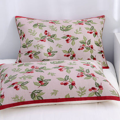 Cherry Pattern Pure Cotton Pillow Towel (2PCS)