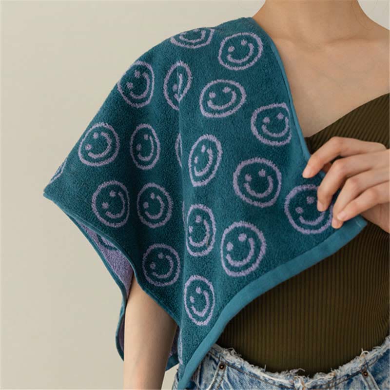 Ownkoti Smiling Pattern Combed Cotton Soft Towel