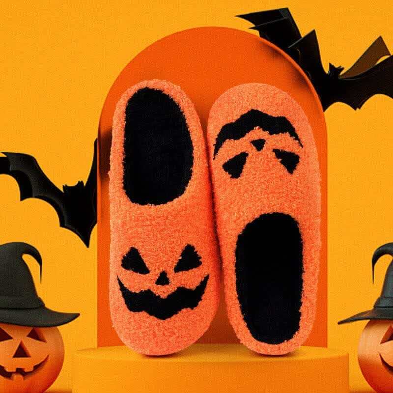 Pumpkin & Skeleton Non-slip House Slippers Slippers Ownkoti main