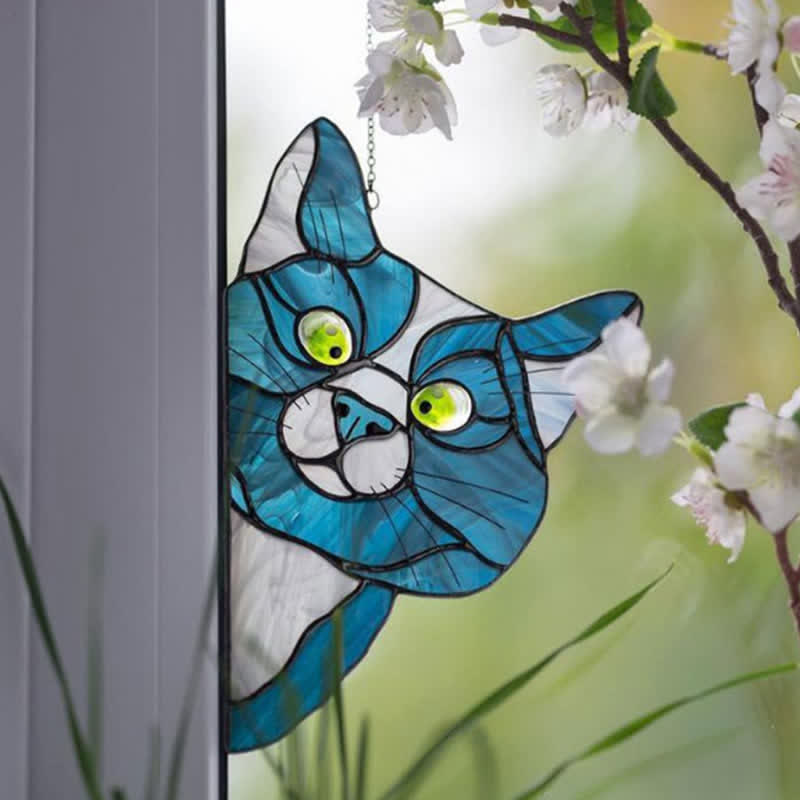 Ownkoti Stain Cat Suncatcher Window Ornament (Buy One Get One Free)