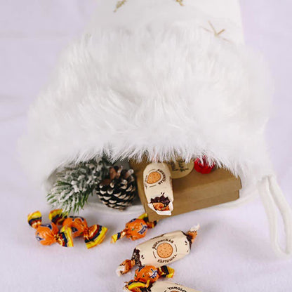 Christmas Pearl Snowflake Decorative Candy Sock