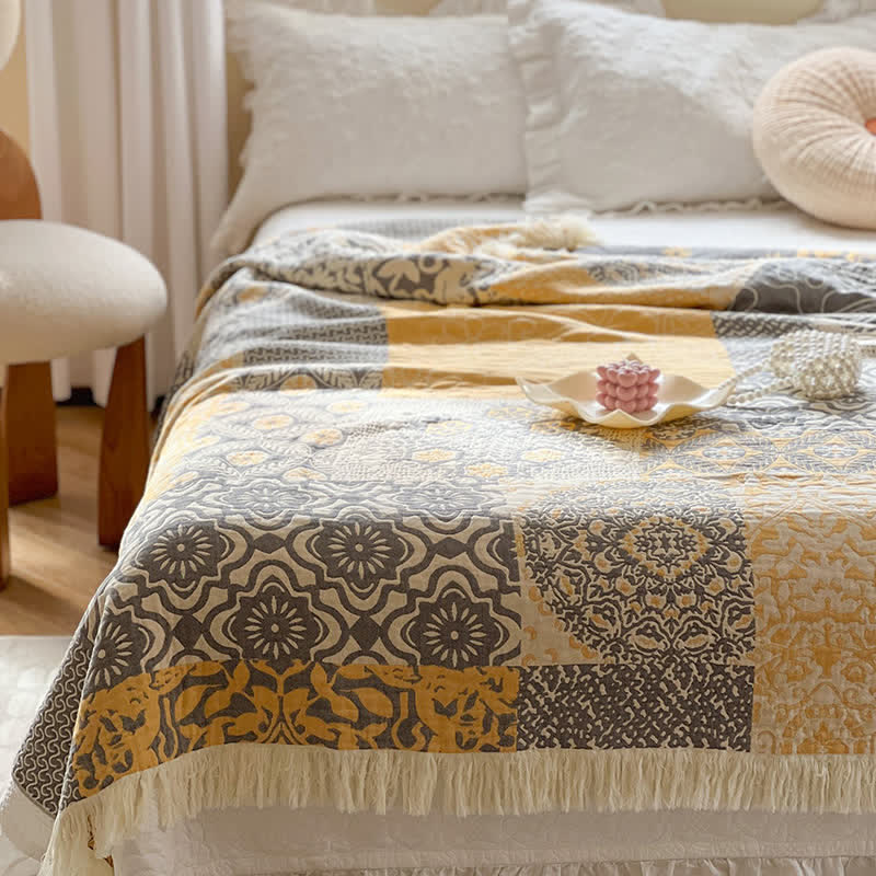 Bohemia Style Tassel Soft Reversible Quilt – ownkoti