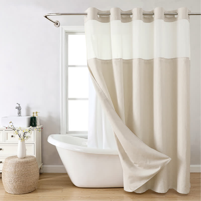 Solid Color Double Layer Shower Curtain