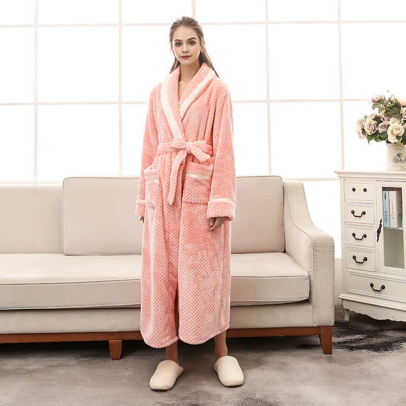 Thick Fleece Pajama Comfy Bathrobe