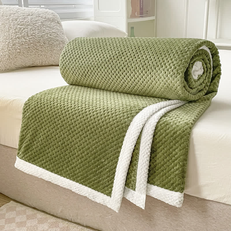 Solid Color Soft Reversible Fleece Blanket