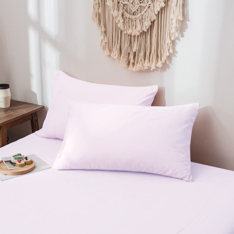 Ownkoti Simple Comfortable Pure Color Cotton Pillowcase (2PCS) Pillowcases Ownkoti Pink 48cm x 74cm