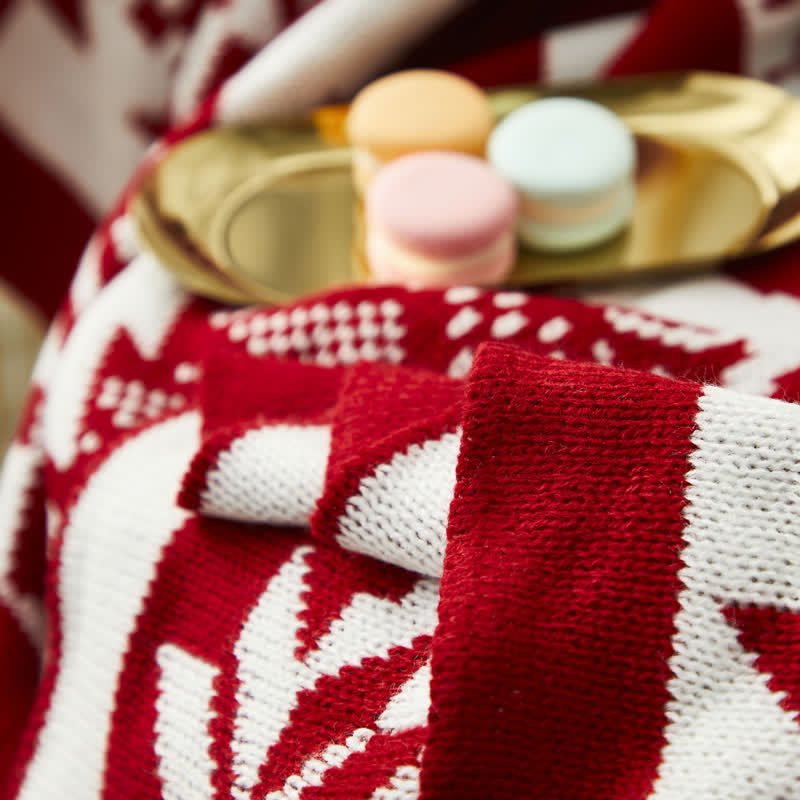 Luxurious Jacquard Woven Christmas Decorative Blanket