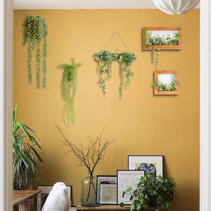 Artificial Hanging Green Leaves Wall Art