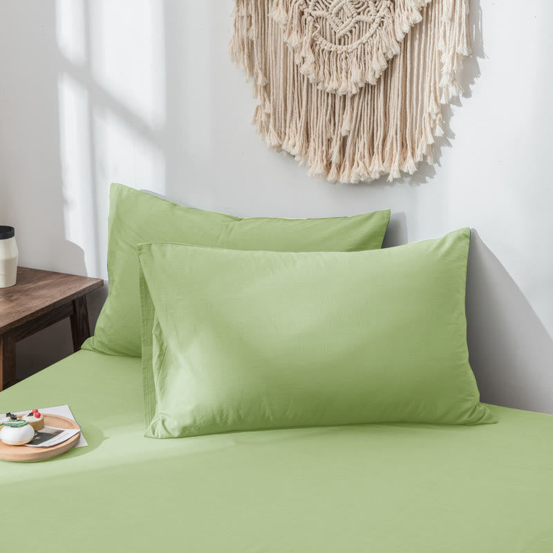 Ownkoti Simple Soft Cotton Pillowcase (2PCS) Pillowcases Ownkoti Green 48cm x 74cm