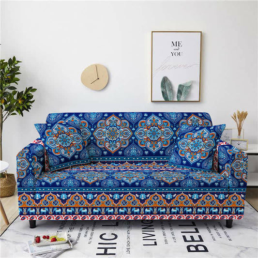 Ownkoti Blue Esthetic Pattern Elastic Sofa Cover