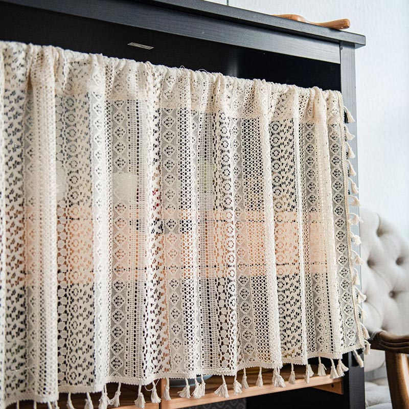 Lace Taseel Hollow-Out Tier Curtain