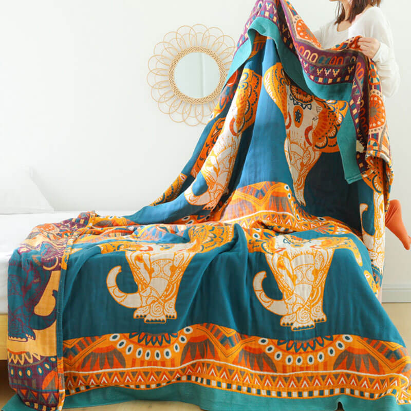 Elephant Cotton Summer Reversible Design Quilt