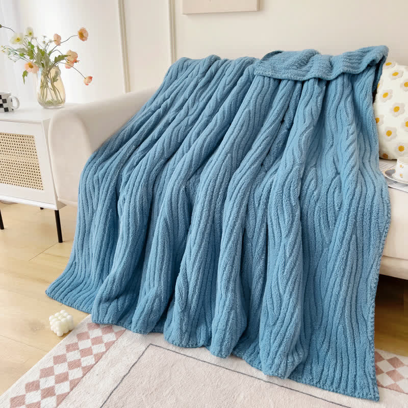 Simple Solid Color Reversible Throw Blanket