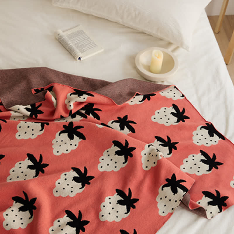 Strawberry Print Soft Cotton Reversible Blanket Blankets Ownkoti 3