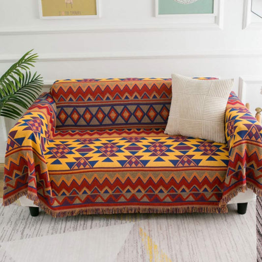 Geometric Jacquard Blanket Reversible Sofa Cover