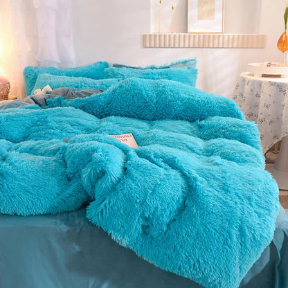Fluffly Bedding Set Duvet Cover & Pillowcase Bedding Set Ownkoti Blue Queen