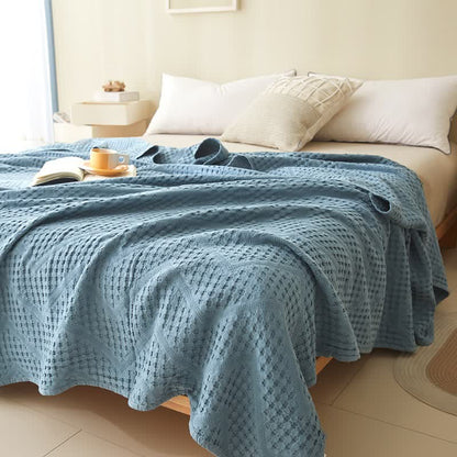 Solid Color Waffle Texture Towel Quilt