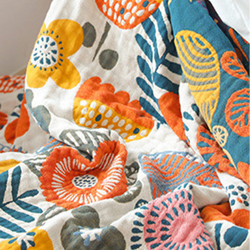 Ownkoti Orange Cartoon Flower Pattern Cotton Quilt Quilts Ownkoti 7