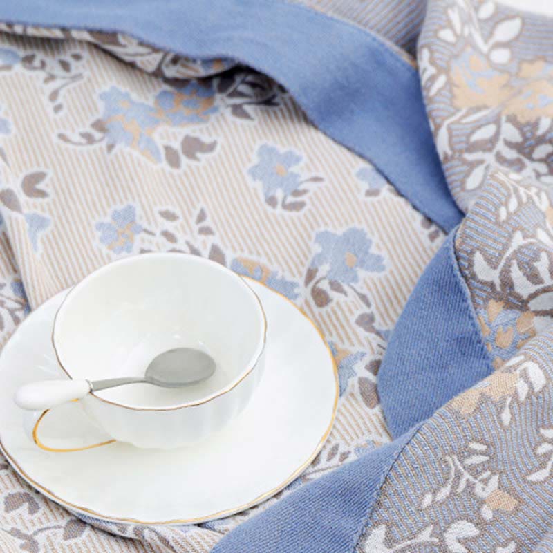 Floral Jacquard Soft Reversible Quilt