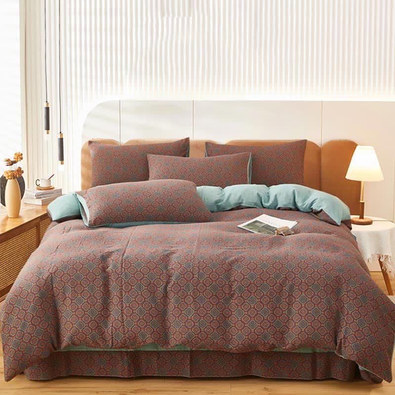 Retro Style Soft Cotton Bedding Sets (4PCS) Bedding Set Ownkoti 1